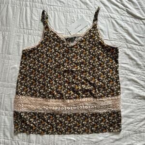 Cottagecore floral strappy cami bloomchic XL  crochet boho romantic summer